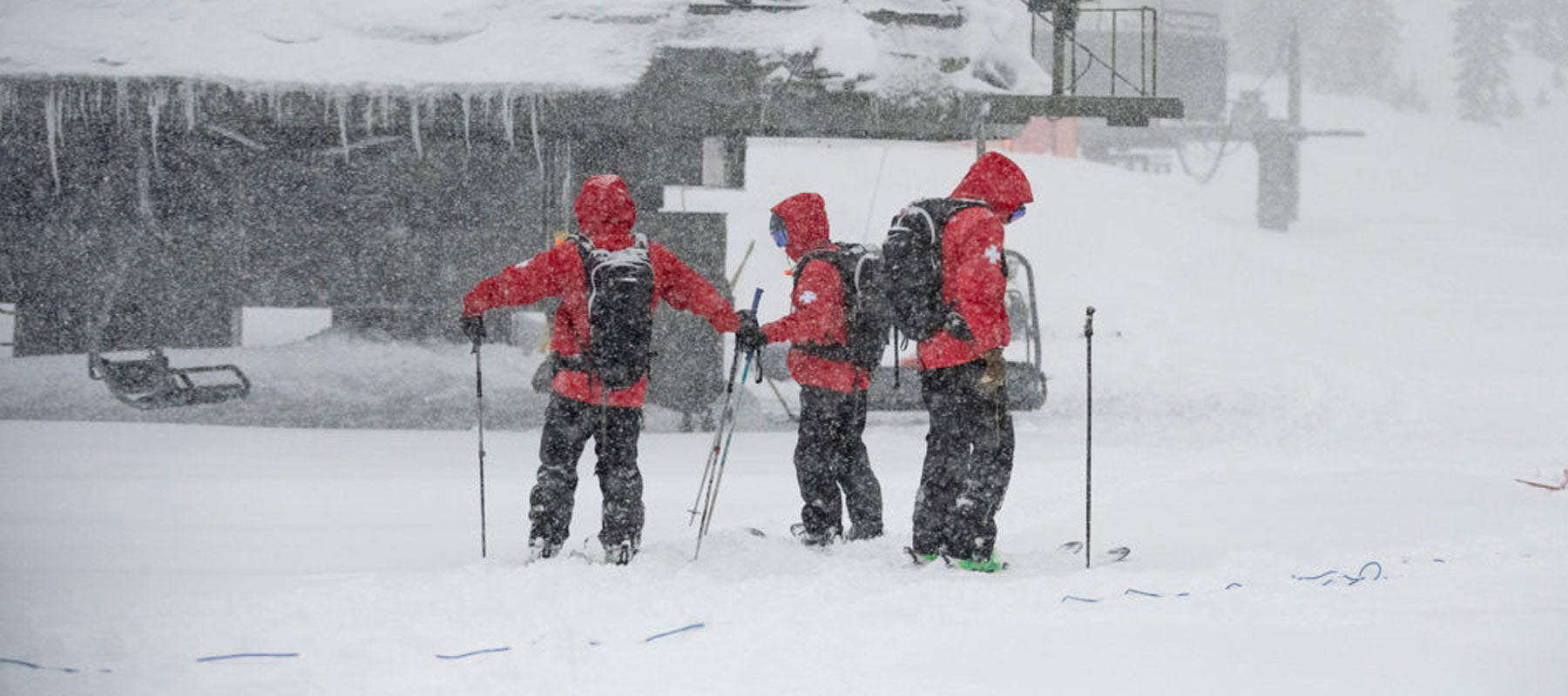Ski patrollers stay warm on the chairlift by wearing the Ass Gasket underneath their outerwear.